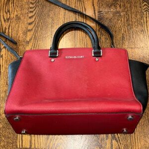 Michael Kors Two-Tone Red and Black Tote